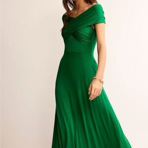 Boden Bardot Green Maxi Dress with Pocket 4
